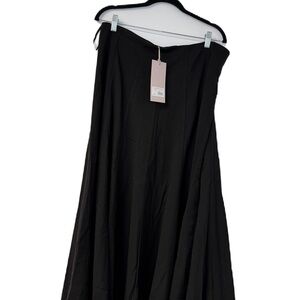 Women’s NWT Georgette Black Maxi Skirt  Elegant Flow stone paneled XL